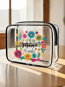 1pc Floral Pattern Makeup Bag, MAMA Print Cosmetic Bag, Zipper Multi-Functional Organizer Pouch, Mother's Day Gift, Gift For Women And Girls, Ladies Gift Bag, Inspirational Gift, Thank You Gift Makeup Bag, Suitable For Travel, Business, Vacation, Daily Use, Sports, Fitness, Beach Travel Essentials - Multicolor - View 16