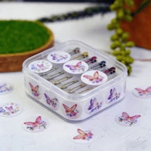 500Pcs 1 Inch Flower Butterfly Stickers Roll, Waterproof Vinyl Floral Plant Decals, Natural Style Sticker Pack For Scrapbooking, Water Bottle, Phone, Laptop – Kids Party Decorations & Birthday Favors - CX-215 (500pcs) - View 8