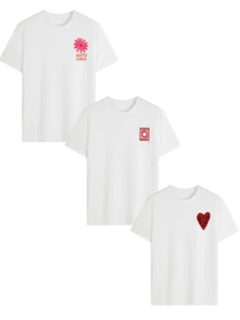 3件套精美花卉爱心印花女士常规版型夏季上衣 - 彩色 - 查看 4