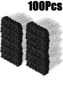 Conjunto de presente com 500/200/100 unidades de escovas para cílios, pentes para cílios, escovas flexíveis descartáveis para sobrancelhas, escovas para extensão de cílios, escovas para sobrancelhas e escovas com óleo de rícino (preto cristal). - Preto - Ver 14