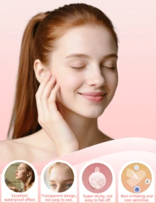 18pcs Invisible Lift And Tighten Transparent Tape With 4 Adjustable Elastic Bands, Instantly Tightens Neck, Jawline And Double Chin, Reusable, Fragrance-Free - Multicolor - View 5