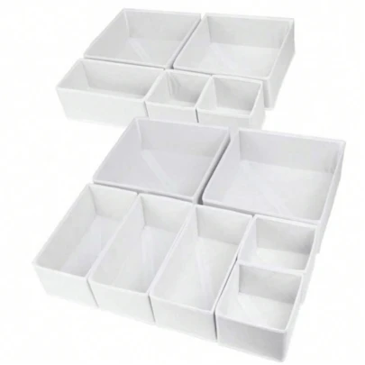 6pcs Drawer/Desktop Makeup Organizer Boxes, Vanity Organizer Boxes, Anti-Slip Multi-Compartment Jewelry & Small Items Storage Boxes, Elegant Storage Boxes, Room Decor, Home Decor, Autumn Decor, Bedroom Decor