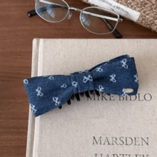 Women's Fashion Denim Blue Bow Hair Clip, Banana Clip For Bun, Ponytail, Versatile Twist Clip - Multicolor - View 11