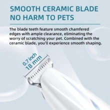 1pc Pet Hair Clipper, Pet Hair Trimmer With LED Light - Ultra Quiet Ceramic Blade, IPX6 Waterproof Rechargeable Grooming Kit For Small Dogs Cats | For Paws, Eyes, Ears, Face, Rump With Replacement Blades, Daily Beauty & Daily Use Tool - View 4