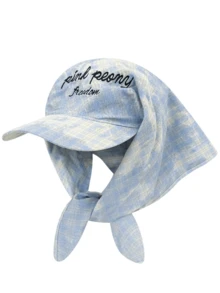 1pc Retro New Green Plaid Headscarf Hat, Sweet & Hot Girl Style Baseball Cap, Sun Protection For Spring/Summer - Multicolor - View 14