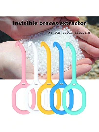 10pcs Random Color Invisible Braces Removal Tool, Portable Retainer Removal Hook, Multi-Color Braces Removal Hook, For Braces, Disposable Placement Tool, Easy And Quick Braces Removal