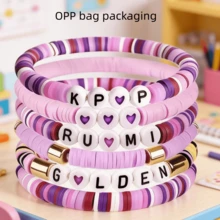 Set da 6 braccialetti coreani, accessori per braccialetti in stile estetico K-pop, regalo per il compleanno dei fan, accessorio perfetto per outfit di moda e cosplay (leggere variazioni di colore possono verificarsi a causa dell'argilla polimerica, i colori possono differire tra i lotti) - Multicolore - Visualizzare 7