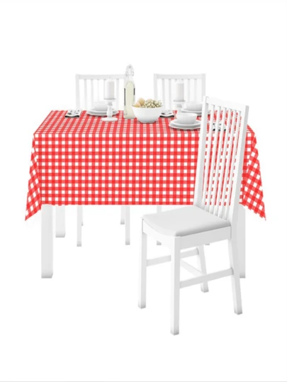 Disposable Waterproof Oil-Proof PEVA Rectangular Solid Color Tablecloth, Thickened Minimalist Style For Birthday Parties