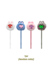 1pc Cute (Random Color) Rabbit Plush Ballpoint Pen, Suitable For Students. Adorable Plush Ballpoint Pen, White Rabbit Signature Pen. - Plush Bunny - View 6