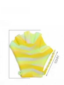 1 Pair Swimming Silicone Hand Paddles, Diving Webbed Gloves For Kids & Adults, Anti-Cut Slip-Resistant Training Flippers - Multicolor - View 6