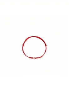 S925 Silver Rhombus Bead Bracelet, Red Braided Auspicious Charm Bracelet For New Year - Red - View 7