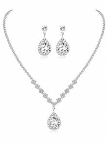 4pcs Women's Fashion Versatile Handbag, Evening Bag, Party Clutch, Rhinestone Necklace, Earrings, Bracelet Jewelry Set - Silver - View 6