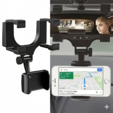 360°可调节车载手机支架 - 耐用塑料材质，抓力牢固，适用于GPS和智能手机，适合车载安装，车载支架配件 - 多色 - 查看 5