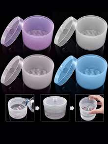 2/1pc Nail Drill Disinfection Box, Nail Polishing Head Cleaning & Disinfection Box (With Filter), Double Layer Filtration Cleaning Box, Nail Storage Box, Nail Brush Cleaning Container - Multicolor - View 5