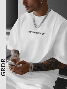 GRDR 男士时尚印花宽松短袖T恤 | 精致设计 | 夏季必备 | 百搭易配 | 展现你的风格 - 白色 - 查看 7