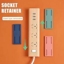 10pcs Baby Room Power Strip Holder, Self-Adhesive Wall Hook Outlet Organizer, Powerful Seamless Wall-Mounted Cable Organizer With Bracket - Multicolor - View 8