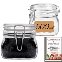 6 Tarros de Cristal Herméticos (Elegir Tamaño) – Tarros herméticos de Almacenamiento para Alimentos, Conservación Fresca y Organizada - Incluye Etiquetas + Ebook de 102 Recetas - Ver 8