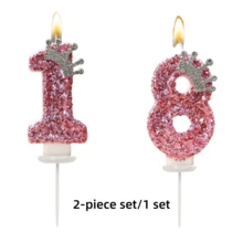 新款合金皇冠装饰0-9数字蜡烛 生日蛋糕装饰 派对蜡烛 气氛派对用品 浪漫派对用品 生日蜡烛 个性派对 毕业派对 万圣节 圣诞节 生日派对等蛋糕装饰 烘焙装饰 创意数字生日蜡烛 生日蛋糕装饰蜡烛 情人节装饰 适合1岁-100岁生日派对蛋糕装饰 - 粉色 - 查看 22