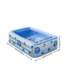 Large Inflatable Swimming Pool, Oval Outdoor Pool With Durable PVC Material, Ocean Theme Print, Festival Gift, Summer Carnival, Water Park - Multicolor - View 4