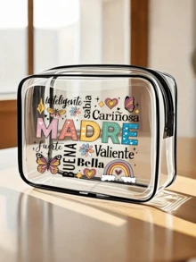 1pc Floral Pattern Makeup Bag, MAMA Print Cosmetic Bag, Zipper Multi-Functional Organizer Pouch, Mother's Day Gift, Gift For Women And Girls, Ladies Gift Bag, Inspirational Gift, Thank You Gift Makeup Bag, Suitable For Travel, Business, Vacation, Daily Use, Sports, Fitness, Beach Travel Essentials - Multicolor - View 17