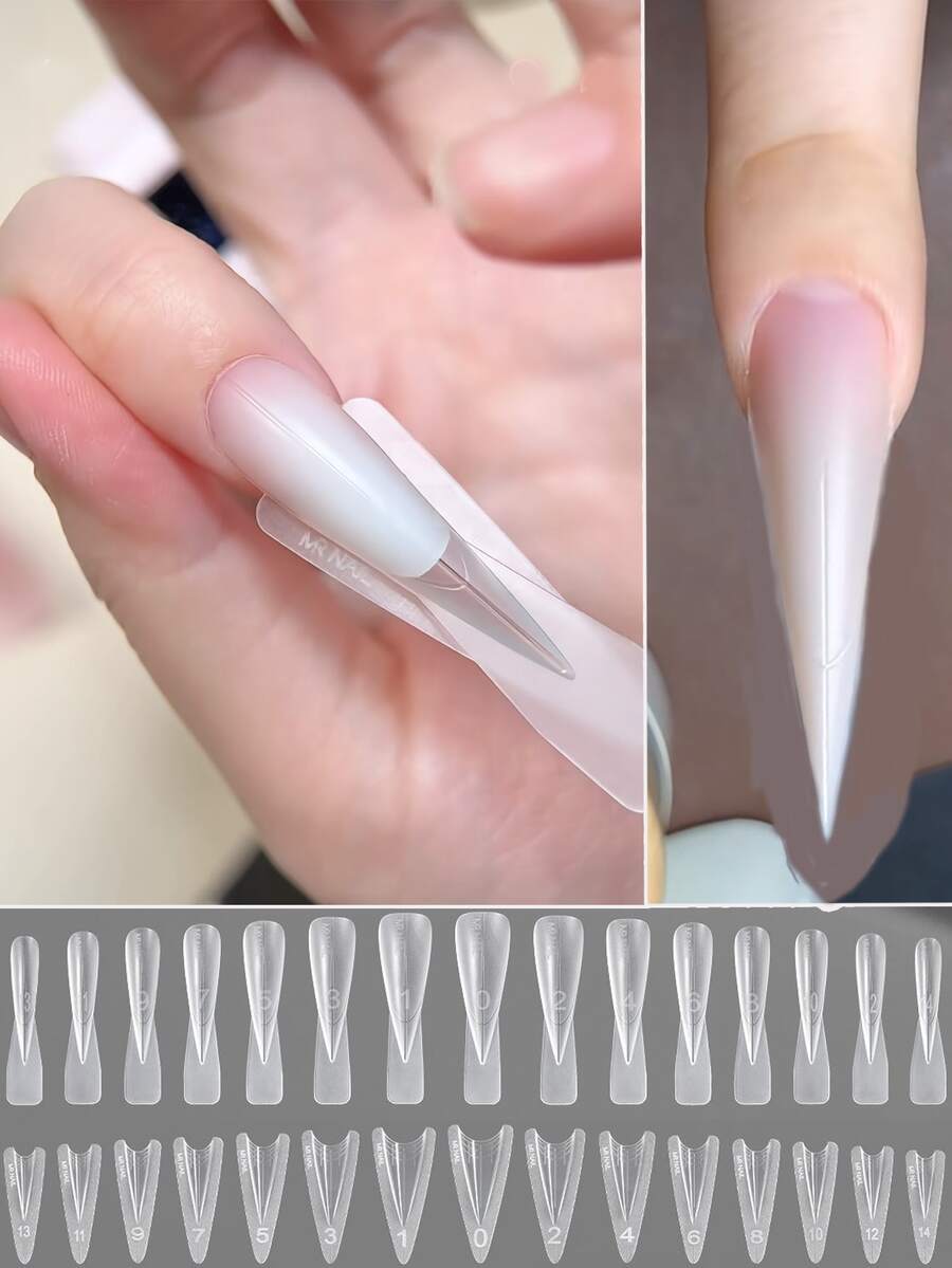 240 Peças Novo Conjunto de Extensão de Unhas Cristal Longa e Pontuda, Adequado para Técnicos de Unhas e Entusiastas de Arte de Unhas. Fácil de Operar, Cria Rapidamente Formas de Unhas Longas e Pontudas, Unhas Caixão e Vários Designs de Arte de Unhas. Feito de Material ABS, Adequado para Técnicos de Unhas e Entusiastas de Arte de Unhas Criarem Rapidamente Manicures