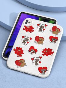1pc Cute Dog Cartoon Pattern Painted Protective Case, Suitable For Anti-Drop Tablet Cover - Multicolor - View 2