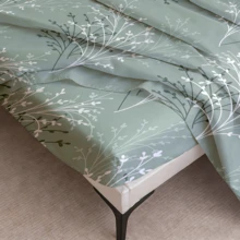 4-Pieces Or 3Pieces Natural Botanical Print, Home Bed Sheet Set, (14" - 17") Deep Pocket,Room Deocr Soft Breathable Cooling Bedding Set, 1 Flat Sheet, 1 Fitted Sheet, 1/2 Pillowcases,Twin: 3Pcs, Full/Quen/King: 4Pcs, Relaxing Nordic Style Bed Sheets For Room Decor & Ideal Gift - 綠色 - 查看 6