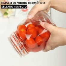 6 Tarros de Cristal Herméticos (Elegir Tamaño) – Tarros herméticos de Almacenamiento para Alimentos, Conservación Fresca y Organizada - Incluye Etiquetas + Ebook de 102 Recetas - Ver 3