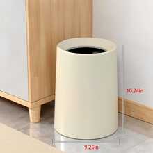 Minimalist Nordic Style Beige Large Capacity Trash Can, Suitable For Home, Living Room, Bedroom, Bathroom And Toilet. Double-Layer Storage Design, Thickened Plastic Material, Suitable For High-End Aesthetic Trash Can In Kitchen And Office. Mother's Day Celebration - White - View 9