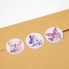 500Pcs 1 Inch Flower Butterfly Stickers Roll, Waterproof Vinyl Floral Plant Decals, Natural Style Sticker Pack For Scrapbooking, Water Bottle, Phone, Laptop – Kids Party Decorations & Birthday Favors - CX-215 (500pcs) - View 4