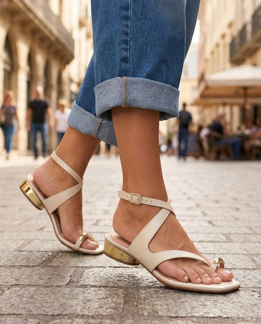 Beira Rio Sandal With Crossed Straps, Comfortable, ORIGINAL 8504.109 - White Off - View 1