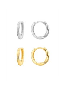 Bông tai hình nhẫn Mobius tối giản bằng bạc Sterling 925 đính đá Cubic Zirconia, dài 1.7cm, thích hợp để đeo khi đi làm. - Nhiều màu - Xem 1