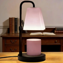 1pcs Candle Warmer Lamp (With Timer), Frosted Eye-Protect Shade, Electric Wax Melter, Adjustable Height, Warm White Night Light, Metal Base, Perfect For Bedroom/Desk Decor & Housewarming Gifts For Women - US A Type Plug(110-127V) - View 12