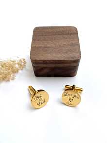 Khuy măng sét vuông khắc chữ cái đầu tên riêng cho nam giới, quà tặng Ngày của Mẹ, quà tặng Ngày Valentine, quà tặng ngày lễ, quà tặng phù rể. - Mô hình 10 - Xem 8