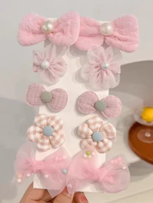 10件套公主蝴蝶结发夹，时尚发饰 - 彩色 - 查看 8