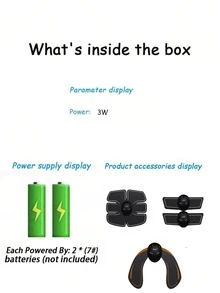 AXH EMS Muscle Stimulator, Abdominal & Buttocks Trainer - Unisex (Battery Operated) - Black - View 8