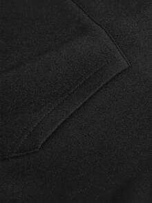 Plus Size Women's Winter Casual Sports Hoodie, A Women's Casual Top With A European And American Ins Style, American Retro Elegance, Fun Design, Simple And Withlove Letter Multi-Print Pattern, Cordless Hooded Pullover With Fleece, Loose And Comfortable Home And Sports, Slimming And Fashionable, Versatile Street Wear, Autumn And Winter Fleece-Lined Beautiful Long-Sleeve Hoodie - Religious Faith Inspired Apparel - Black - View 4