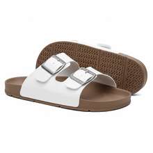 Unisex Casual  Sandal With Adjustable Buckle, Comfortable, Synthetic - 白色 - 查看 3