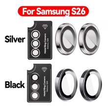 1pc Compatible With Samsung Galaxy S26/S26 Ultra/S26 Plus CD Pattern Rear Camera Lens Protector Tempered Glass S26 Series Metal Ring Camera Lens Film, Easy Installation Positioning Lens Film Camera Protector Protective Pad Black Multicolor Silver Blue Purple Camera Lens Cover - Multicolor - View 5