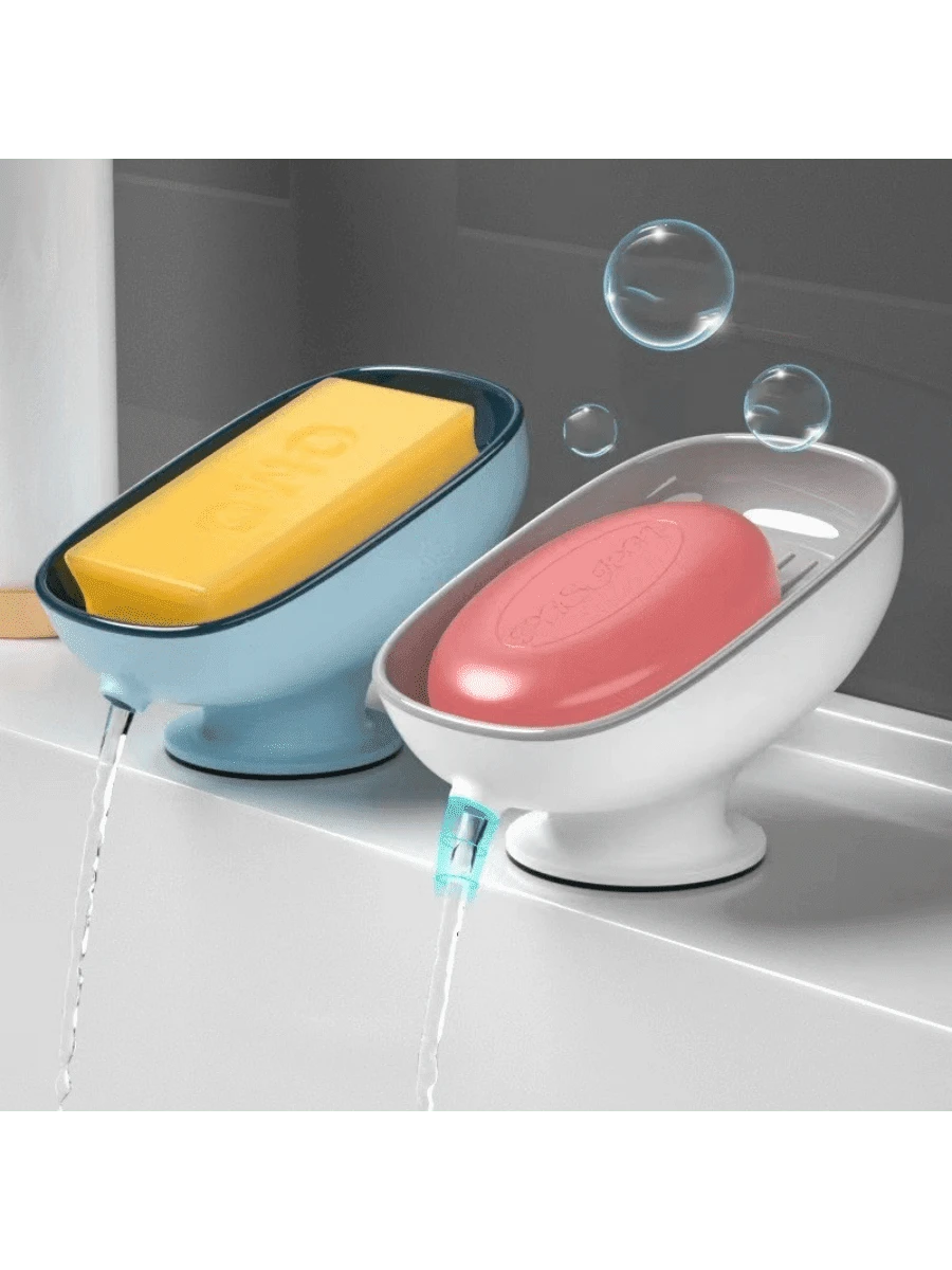 Double-Deck Soap Dish, Tidy Soap Storage And Quick Drainage - Rounded - View 1