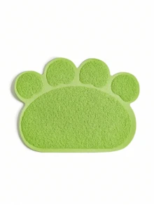 1pc PVC Anti-Slip Pet Cat Litter Mat, Paw Print Design, Dual Use As Litter Box Mat & Feeding Mat - Multicolor - View 15
