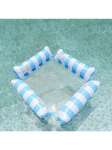 4-Tube Striped Inflatable Floating Lounger, Adult Inflatable Water Hammock, Inflatable Floating Bed, 2-Tube Hammock, 4-Tube Hammock - Quadruple Recliner - View 6