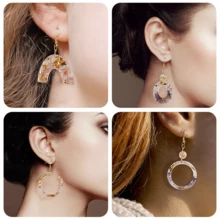 1 khuôn silicon hình giọt nước oval ngoài hành tinh để tự làm mặt dây chuyền và bông tai. - trắng - Xem 2