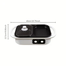 Lẩu và vỉ nướng điện đa năng, bộ lẩu và vỉ nướng mini dành cho ký túc xá. - Phích cắm loại EU E (220-240V) - Xem 2