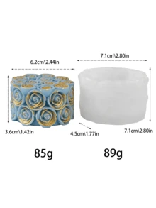 Rose Flower Shaped Candle Silicone Mold - 3D Embossed Design - Suitable For Handmade Soap, Plaster, Resin - DIY Candle Cup Decor - Durable Mold For Home & Wedding Decoration, Creates Romantic Ambiance - Rose Column - View 9
