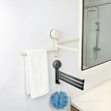 1个三层旋转毛巾架，180°旋转壁挂式毛巾杆/毛巾架，浴室置物架，粘性毛巾架，节省空间，壁挂式厨房毛巾架，适用于浴室和厨房 - 支架 - 查看 9