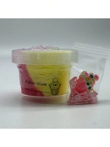 黄油史莱姆，奶油香味史莱姆生日礼物，柔软不粘手的DIY史莱姆套装派对礼品，情人节，复活节，随机贴纸] 儿童DIY减压玩具，适合儿童节礼物，超级柔软不粘手，专注于缓解压力 DIY惊喜史莱姆复活节礼物 手工粘土史莱姆 青少年礼物送给同学和朋友 节日派对礼品篮填充物 - 彩色 - 查看 12