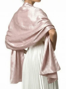 1pc Women's Bohemian Style Classic Solid Color Smooth Satin Scarf, Casual Autumn Shawl Sunscreen Headscarf, Suitable For Daily Use - Nude Skin Tone - View 2