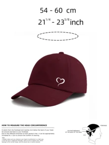 1 Pc Unisex Classic Solid Baseball Cap - Minimalist Hand-Drawn Heart Graphic Print - Multi-Color Options Available - Adjustable Low Profile Sun Hat For Valentines Day, Couples & Casual Daily Wear,Summer,Beach - Love - View 4
