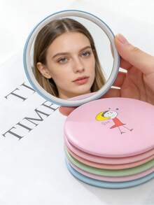10/20pcs/Set Cartoon Round Compact Mirrors, Random Color & Style, High-Quality Portable Makeup Mirror, Lightweight Scratch-Resistant, Ideal For Dorm, Car, Girlfriend Gift - Multicolor - View 5